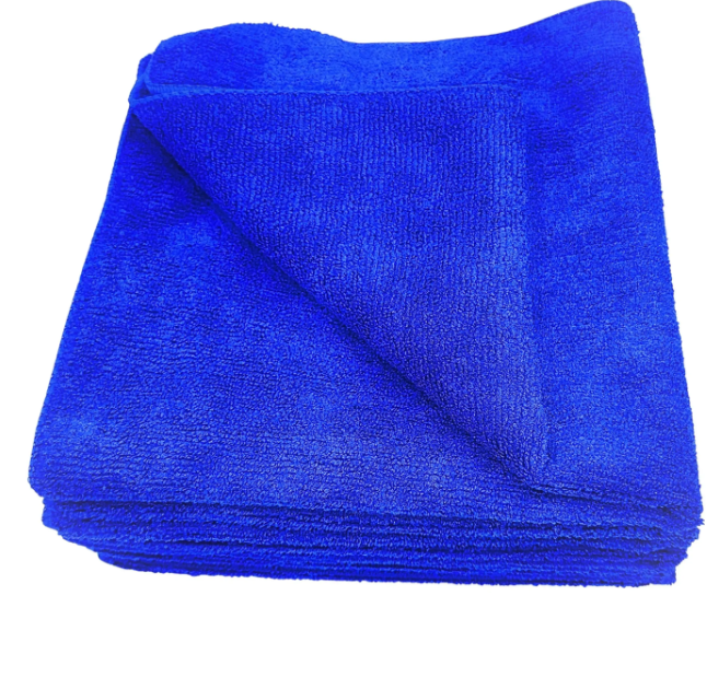 Microfiber Cleaning Cloth Blue 350 GSM (40×40 cm, 58 Gram) Pack of 10 - Image 3