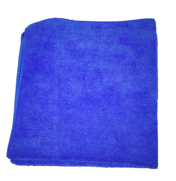 Microfiber Cleaning Cloth Blue 250 GSM (40×40 cm, 47 Gram) – Pack of 10 - Image 3