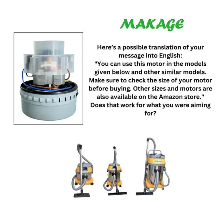A-049C Vacuum Cleaner Motor (1200W, 240V, Double Stage) - Image 3